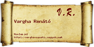 Vargha Renátó névjegykártya