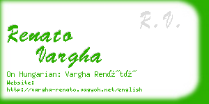 renato vargha business card